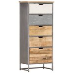 vidaXL Armoire à tiroirs 45x30x105 cm Bois de manguier massif