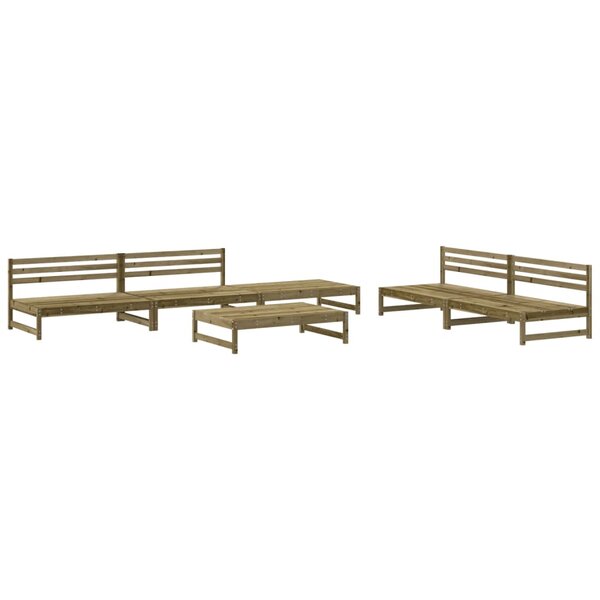 vidaXL Salon de jardin 6 Pièces bois de pin imprégné