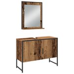 vidaXL Ensemble meubles salle de bain 4 pièces Bois vieilli Bois d'ingénierie