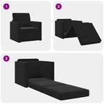 vidaXL Canapé-lit avec coussin Noir 74 x 77 x 81 cm Velours