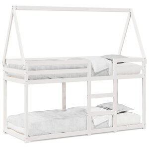 vidaXL Lit superposé sans matelas blanc 75x190 cm bois de pin massif