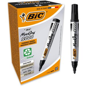 Marqueur Permanent MARKING 2000 pointe Ogive Large Noir x 12 BIC