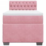 vidaXL Sommier à lattes de lit avec matelas Rose 90x190 cm Velours