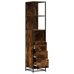 vidaXL Armoire de salle de bain chêne fumé 35x37 5x166 cm