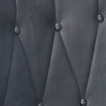 vidaXL Chaise à oreilles avec repose-pied Gris Cuir véritable