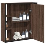 vidaXL Armoire à miroir de salle de bain chêne marron bois ingénierie