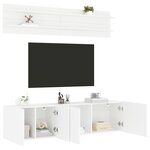 vidaXL Unités murales TV 6 Pièces blanc bois d'ingénierie