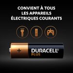 Duracell pack de 4 piles alcalines aa plus  1 5v lr06