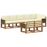 vidaXL Ensemble de canapés d'extérieur 8 pc Naturel et Crème Polyester
