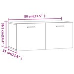 vidaXL Armoire murale Blanc brillant 80x35x36 5 cm Bois d'ingénierie