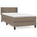 vidaXL Sommier à lattes de lit avec matelas Taupe 90x190 cm Tissu