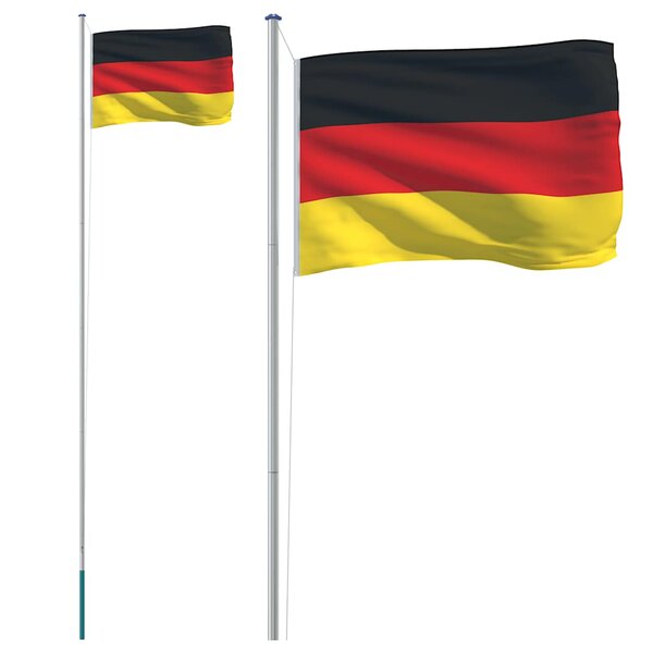 vidaXL Drapeau de l'Allemagne et mât 6 08 m Aluminium