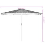 vidaXL Parasol de jardin avec mât en acier blanc 324x324x247 cm