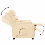 vidaXL Fauteuil de massage Crème Tissu