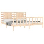 vidaXL Cadre de lit avec tête de lit 200x200 cm bois massif