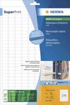 675 étiquettes superprint,63,5x29,6mm,détachables,blanches, 25 feuilles a4 herma
