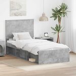 vidaXL Cadre de lit Béton 90 x 200 cm Bois de pin massif