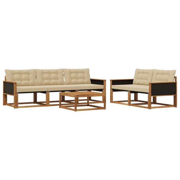 vidaXL Ensemble de canapés d'extérieur 6 Pièces Naturel et Beige