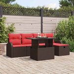 vidaXL Ensemble de canapé de jardin 6 Pièces Marron polyrotin