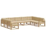 vidaXL Ensemble de canapés d'extérieur 9 Pièces Blanc et Beige