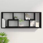 vidaXL Étagère murale Noir 36x16x90 cm Bois d'ingénierie