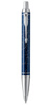 PARKER IM Stylo bille, "Midnight Astral", attributs chromés, Recharge bleue pointe moyenne