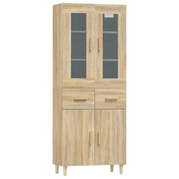 Vidaxl buffet haut chêne sonoma 69 5x34x180 cm bois d'ingénierie