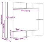 vidaXL Ensemble de meuble TV mural 8 Pièces vieux bois bois d'ingénierie