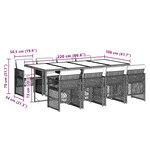 vidaXL Ensemble à manger de jardin et coussins 9 Pièces beige Poly rotin