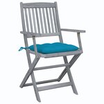 vidaXL Chaises pliables d'extérieur 2 Pièces avec coussins Bois d'acacia