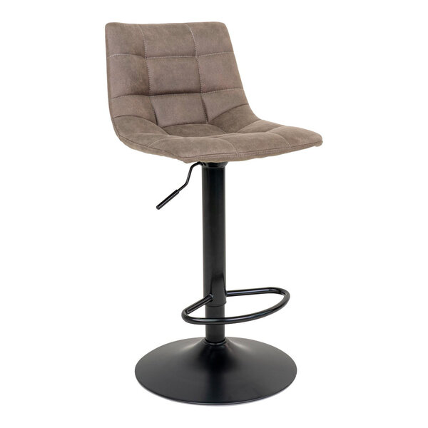 2 chaises de bar en microfibre marron clair avec pieds noirs