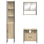 vidaXL Ensemble de mobilier de salle de bain 3 Pièces Chêne sonoma