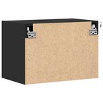 vidaXL Table de chevet murale avec lumières LED noir