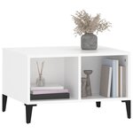 vidaXL Table basse Blanc 60x50x36 5 cm Bois d'ingénierie
