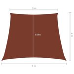 vidaXL Voile de parasol Tissu Oxford trapèze 3/5x4 m Terre cuite