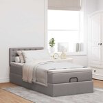 vidaXL Cadre de lit ottoman avec matelas taupe 90x190 cm tissu