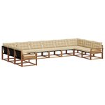 vidaXL Ensemble de canapés d'extérieur 10 Pièces Naturel et Beige
