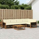 vidaXL Ensemble de canapés d'extérieur 6 Pièces Naturel et Crème