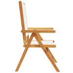 vidaXL Chaises inclinables de jardin lot de 8 tissu et bois massif