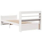 vidaXL Cadre de lit avec tête de lit sans matelas blanc 75x190 cm