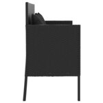 vidaXL Banc de jardin avec coussins noir résine tressée