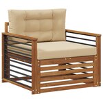 vidaXL Canapé d’extérieur Bois d'acacia massif et polyester