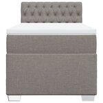 vidaXL Sommier à lattes de lit avec matelas Taupe 90x200 cm Tissu