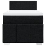 vidaXL Sommier à lattes de lit avec matelas Noir 90x190 cm Tissu