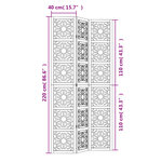 vidaXL Cloison de séparation 3 panneaux marron noir paulownia massif