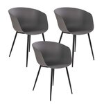 6 Fauteuils de jardin gris RODA