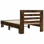 vidaXL Cadre de lit sans matelas chêne fumé 90x190 cm