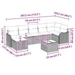 vidaXL Ensemble de canapés de jardin 7 pièces en poly rotin marron