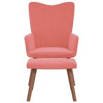 vidaXL Chaise de relaxation avec repose-pied Rose Velours