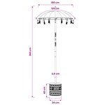 vidaXL Parasol balinais avec base Bleu 95 x 95 x 260 cm